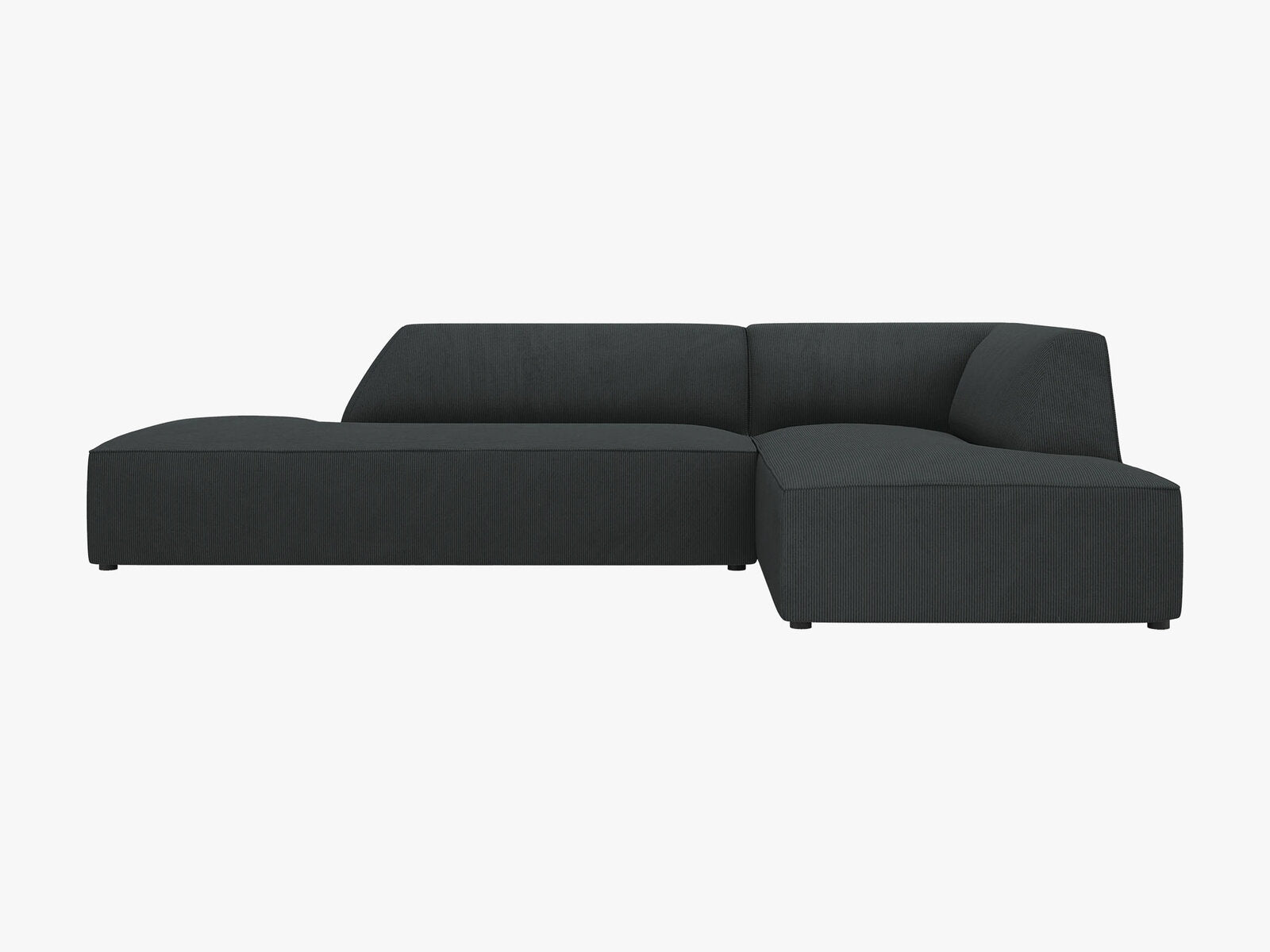 Micadoni Ecksofa Ruby 4-Sitzer Rechts Kord Scala Schwarz