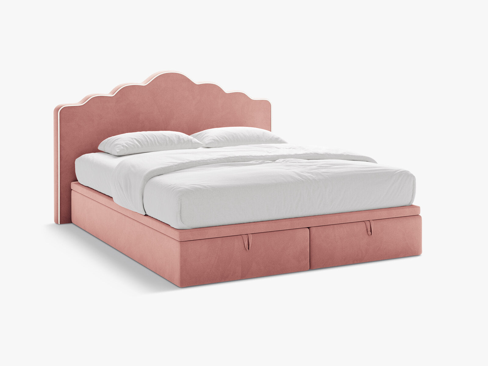 Micadoni Dream Boxspringbett mit Bettkasten und Kopfteil Samt Magic Velvet Elfenbein / Rosa 200x200