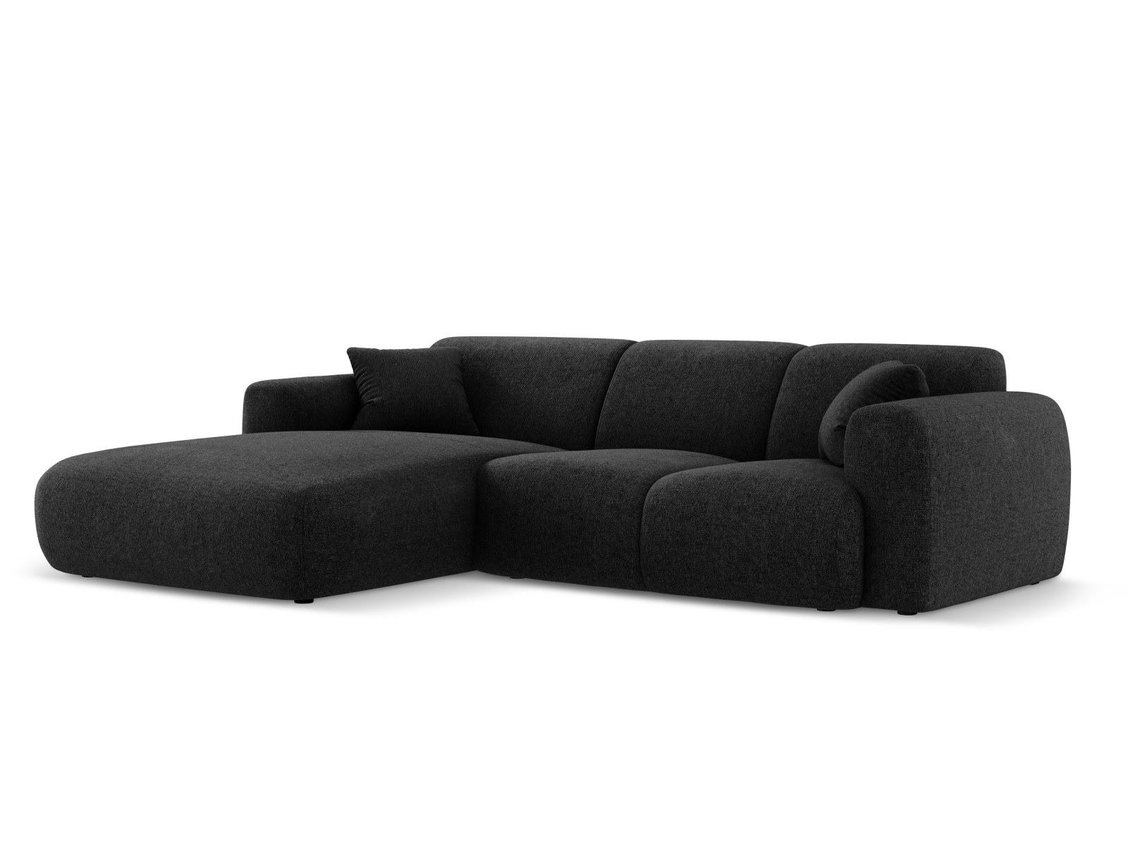 Cosmopolitan Design Ecksofa Nolio 4-Sitzer Chenille Haga Schwarz Links