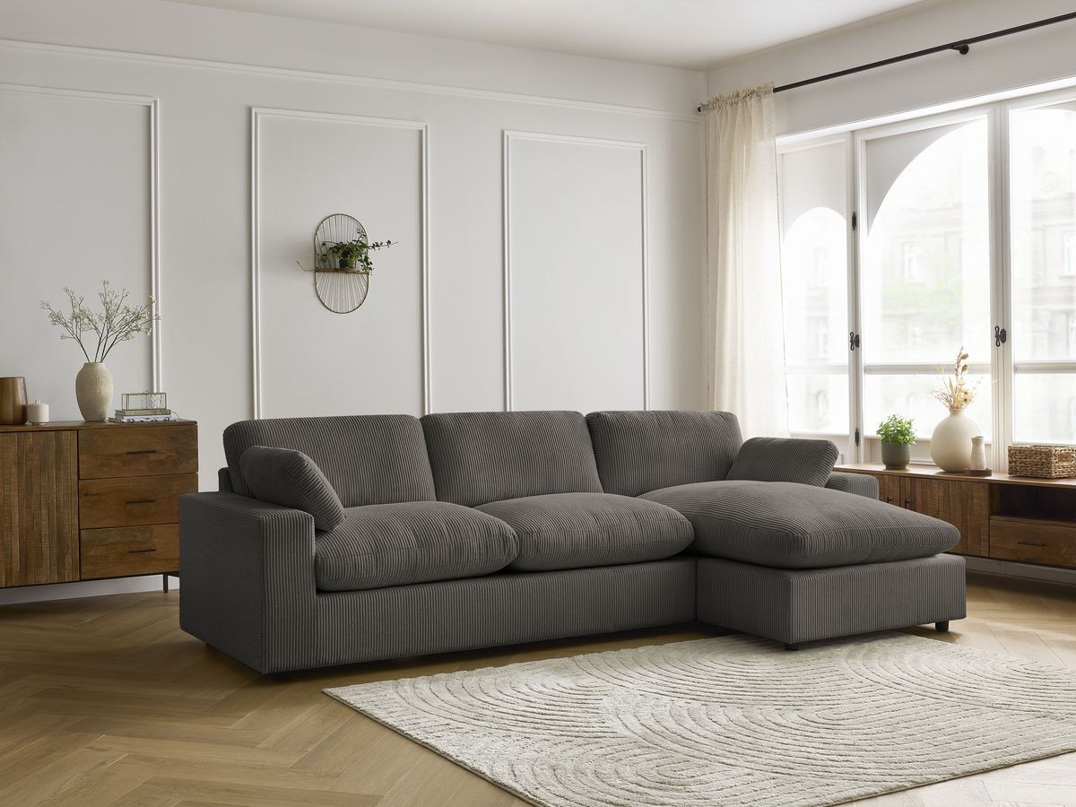 Bobochic Belair Ecksofa 280 × 139 cm Cordsamt Taupe