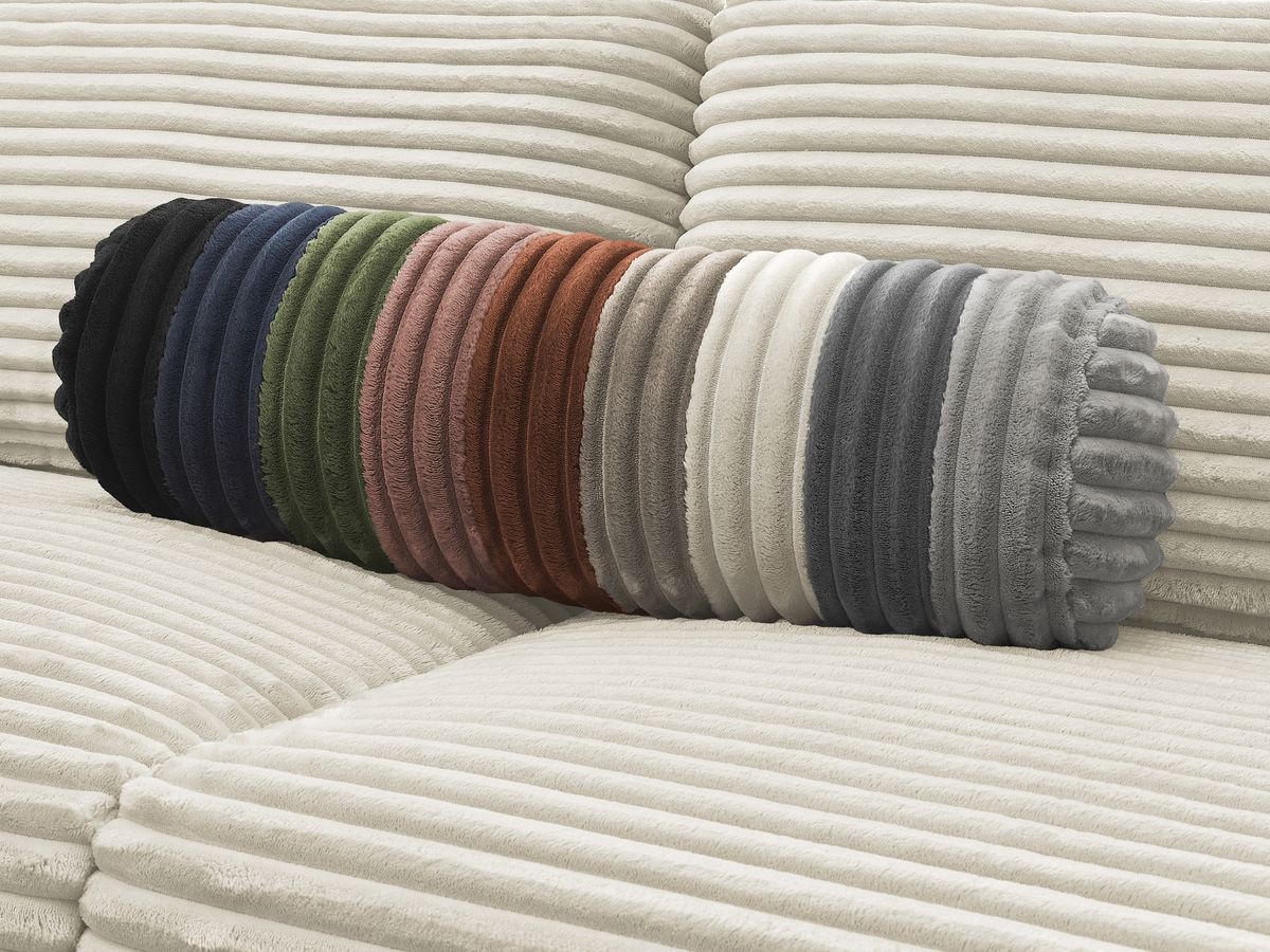 Bobochic Hugo Schlafsofa 3-Sitzer Cordsamt Beige, Liegefläche 140 × 190 cm
