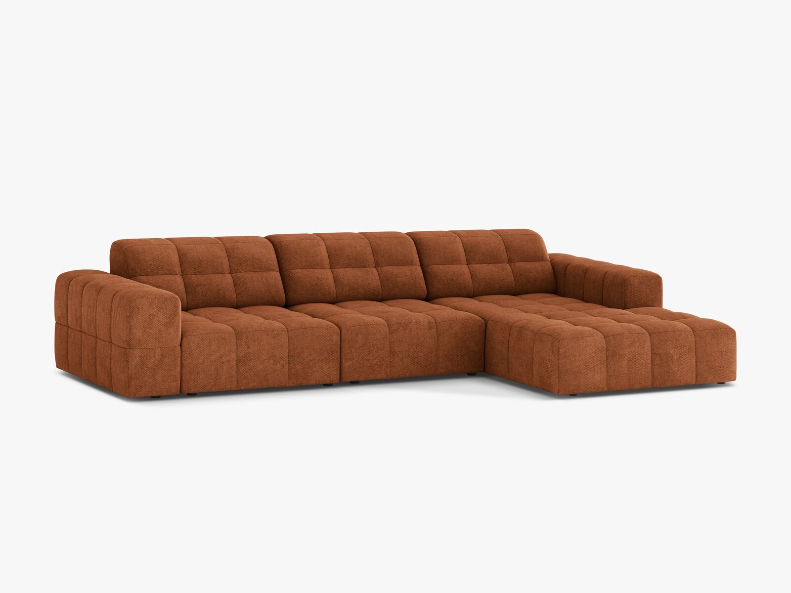 Micadoni Ecksofa Jennifer 4-Sitzer Chenille Eden Ziegel Rechts