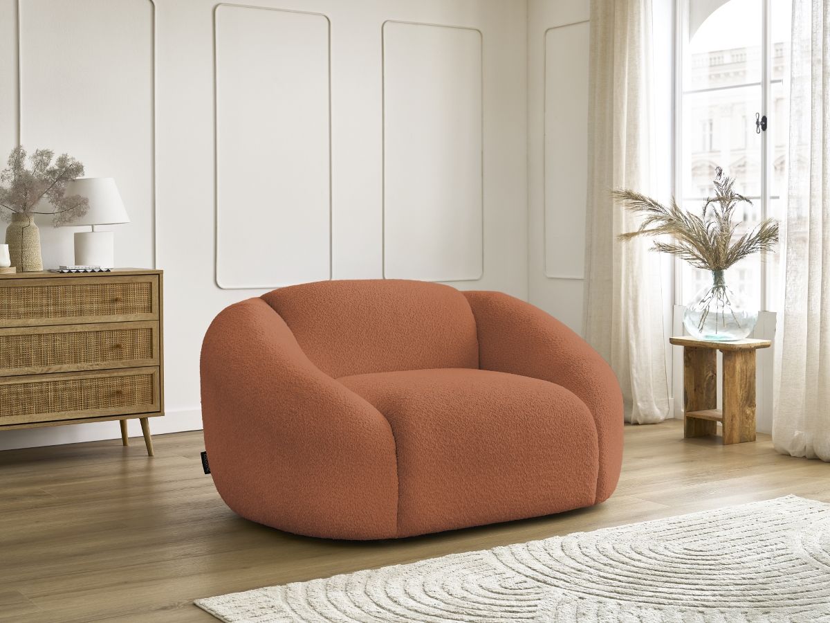 Bobochic Tina Sessel Bouclé-Stoff Orange