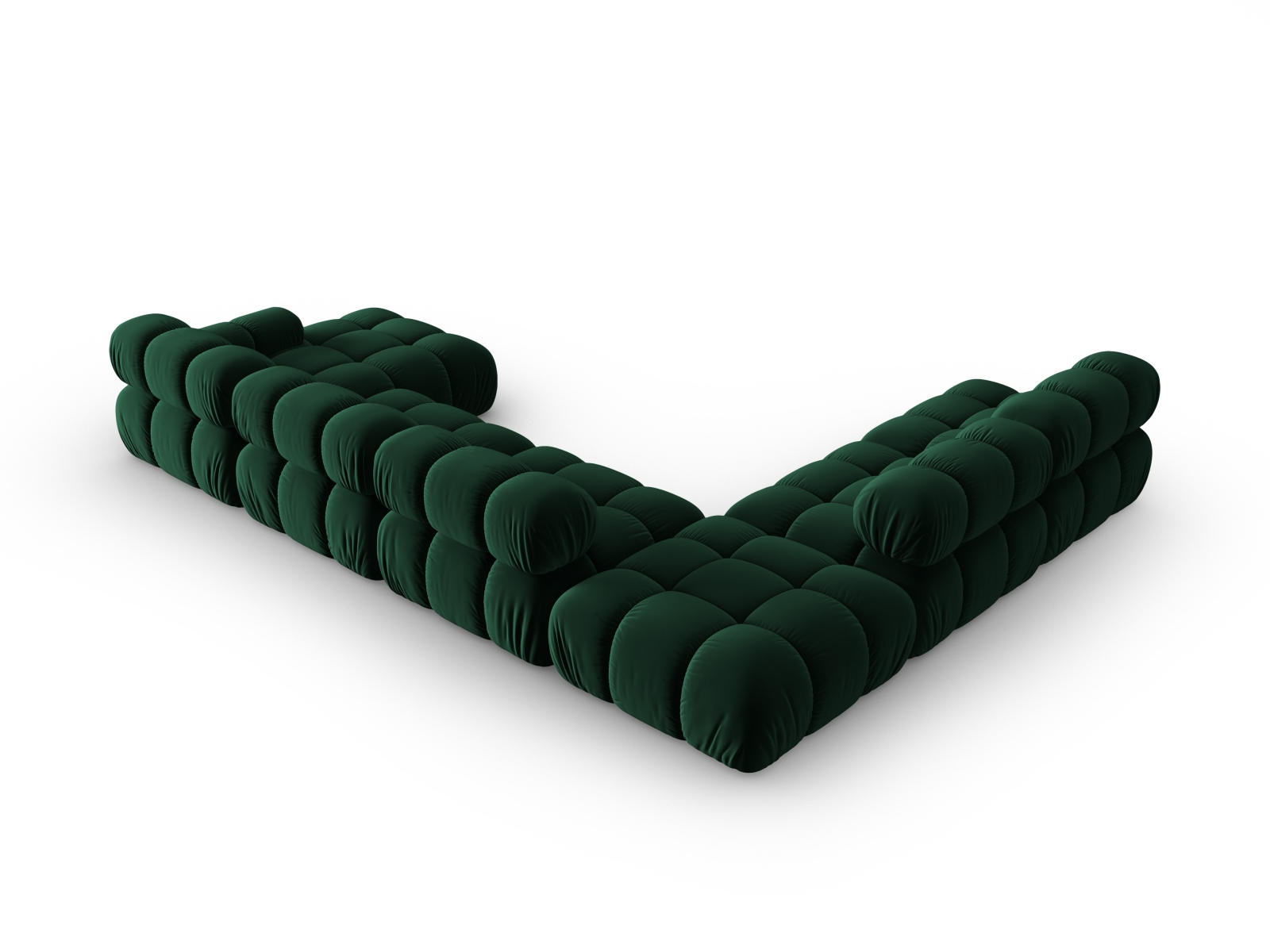 Micadoni Modulares Panorama Ecksofa Bellis 7-Sitzer Links Samt Bluvel Flaschengrün