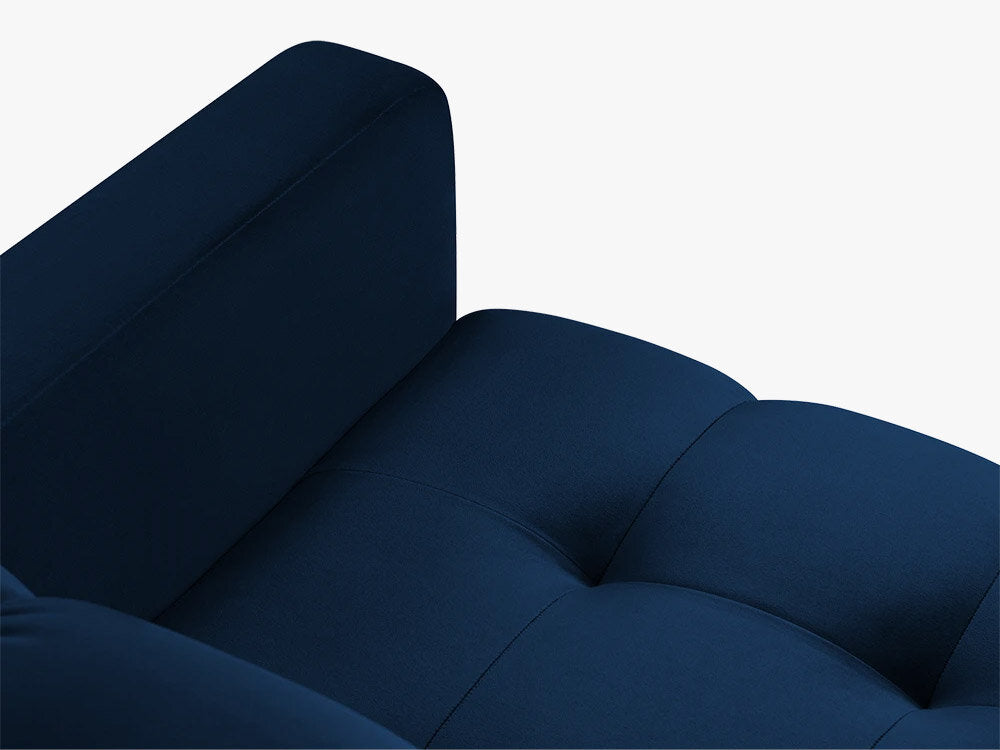 Micadoni Ecksofa Mamaia 5-Sitzer Rechts Samt Bluvel Königsblau schwarze Beine