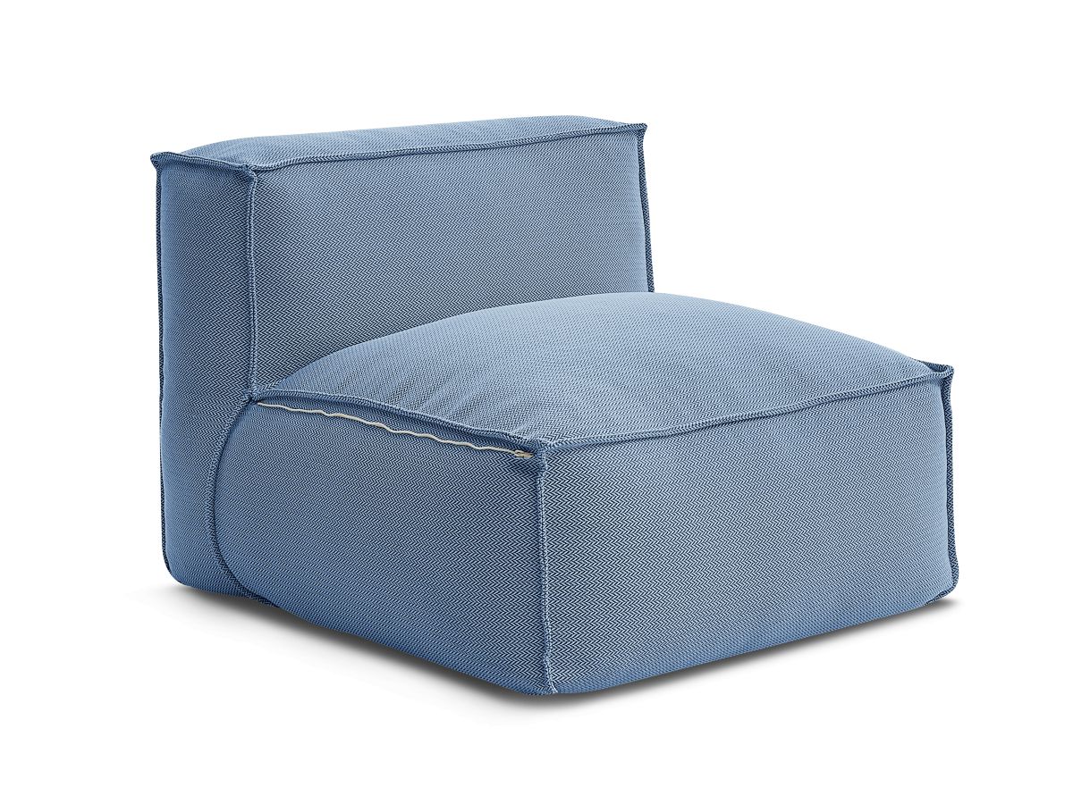 Bobochic Biarritz Sofamodul 1-Sitzer Melange-Stoff Blau