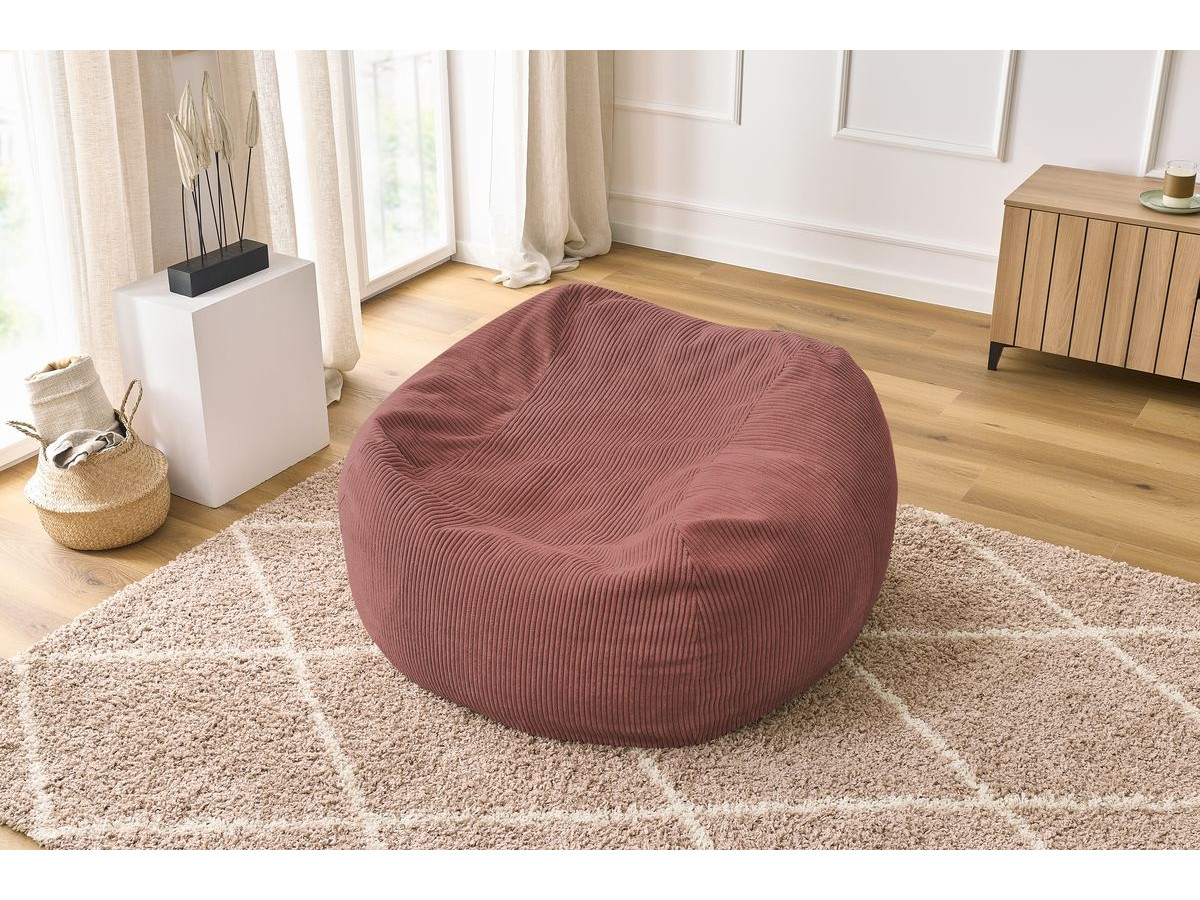 Bobochic Voltaire Pouf 120 × 70 cm Cordsamt Rosa