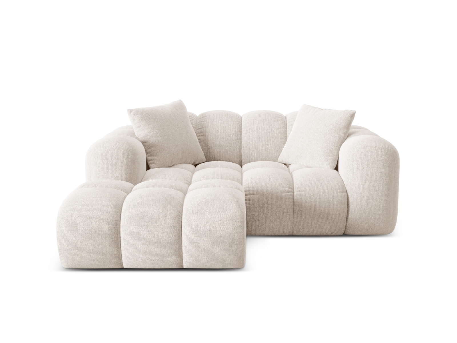 Cosmopolitan Design Ecksofa Treno 2-Sitzer Chenille Eden Helles Beige Links