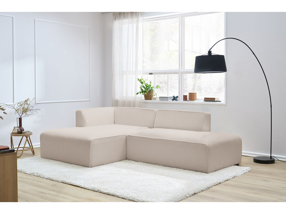 Bobochic Megeve Ecksofa Bouclé-Stoff Beige Ecke links