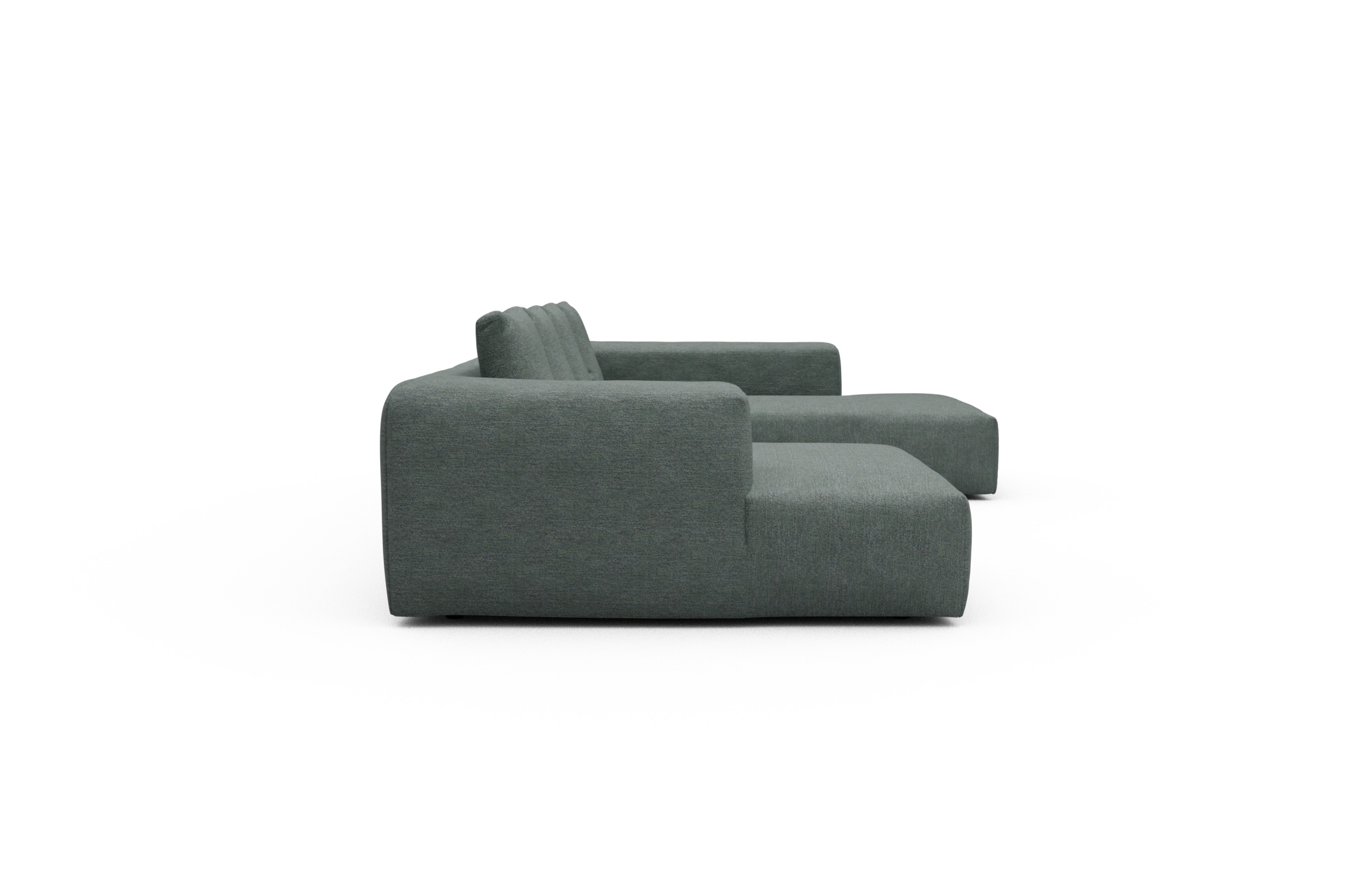 Wohnlandschaft Fred Relax-Ecke rechts mit 2-Sitzer und Chaiselongue links Carreno-Ice-Blue