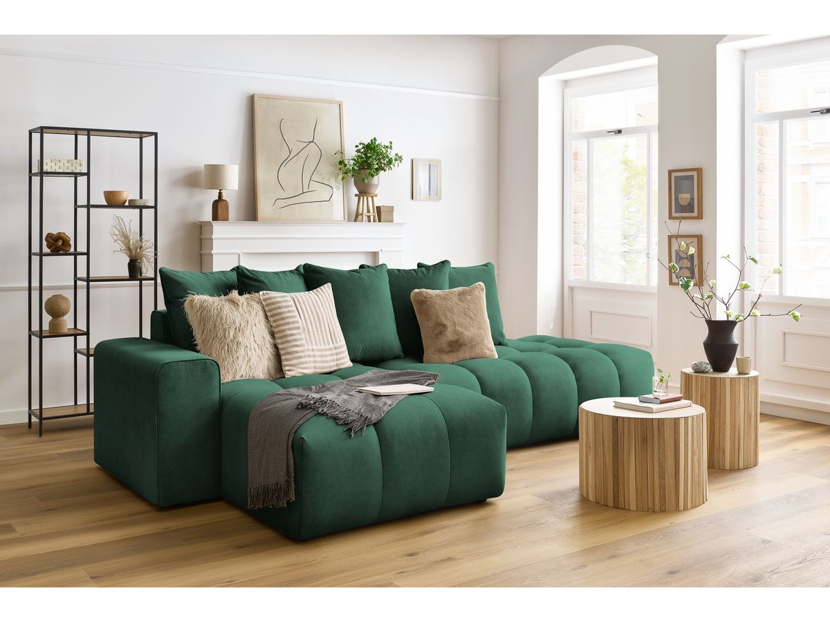 Bobochic Mont-blanc Ecksofa Samt Grün Ecke links
