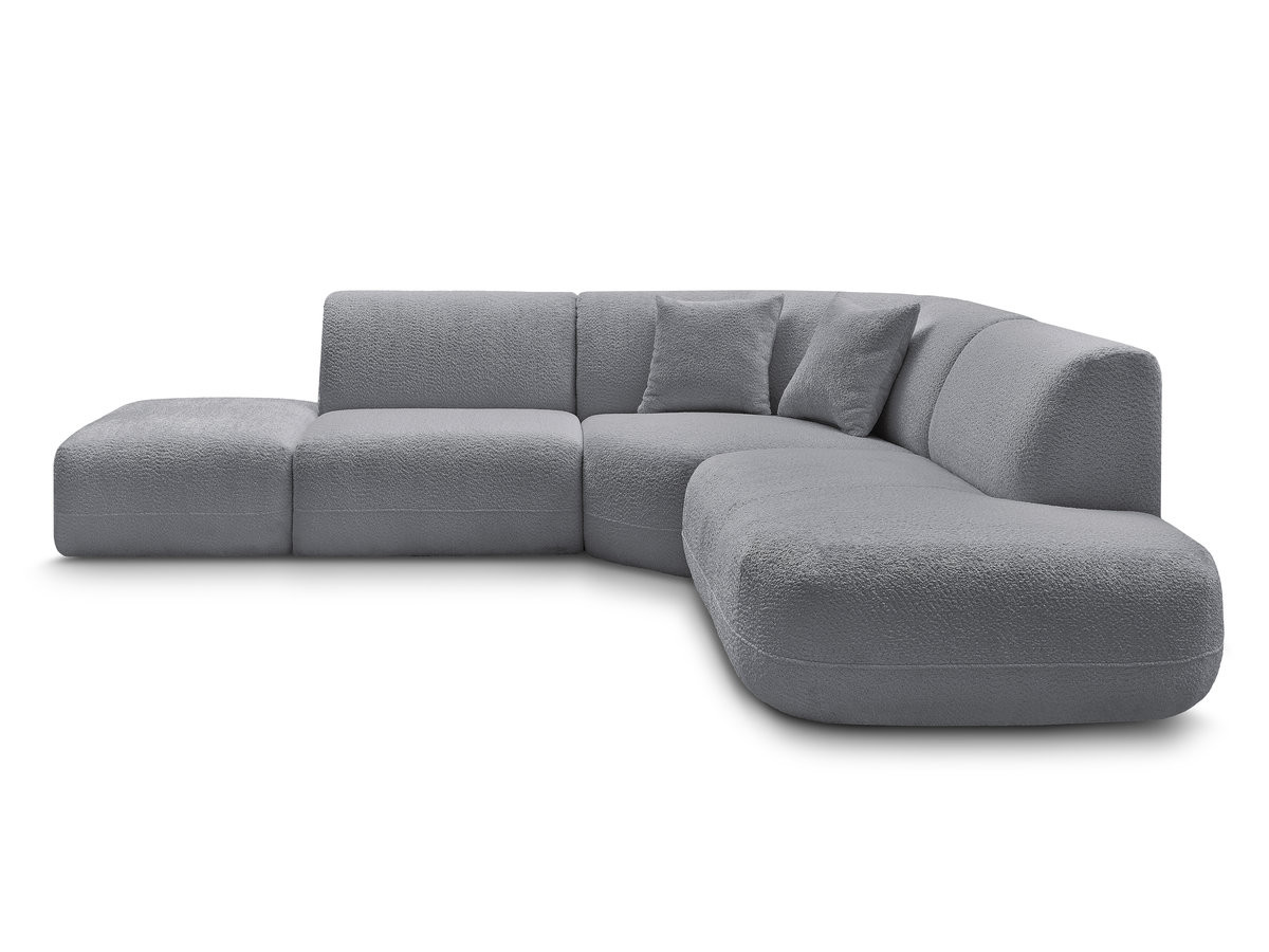 Bobochic Anda Ecksofa 279 × 264 cm Chenille Grau Ecke rechts