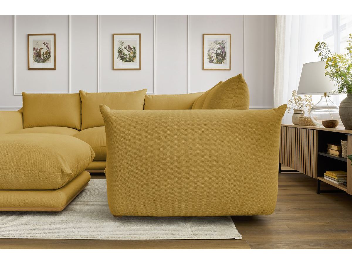 Bobochic Ernest Ecksofa mit Pouf Stoff Gelb