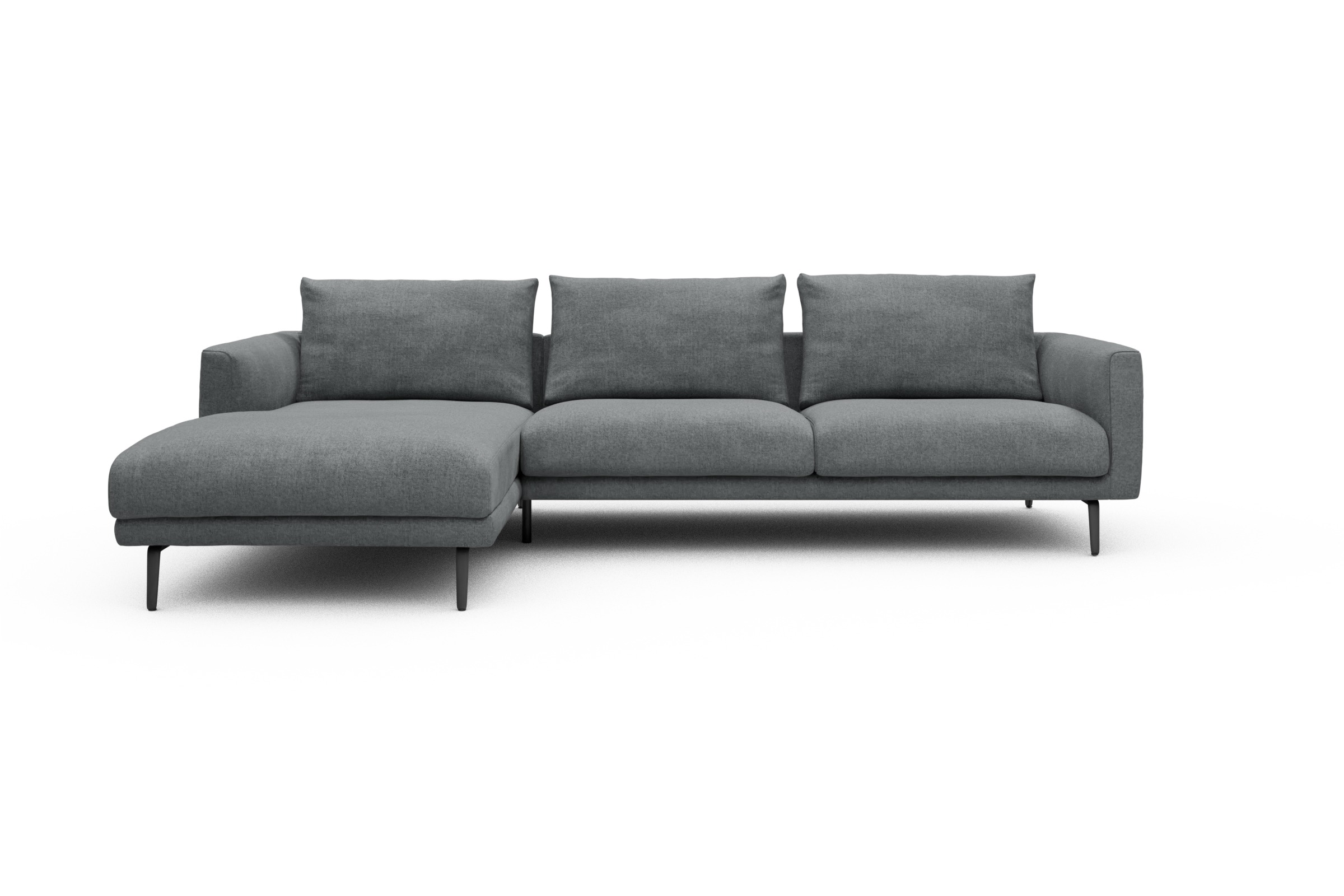 Skandi Home Ecksofa Karl Chaiselongue links mit 2,5-Sitzer Casone-Gravel-Grey moebelfaktor