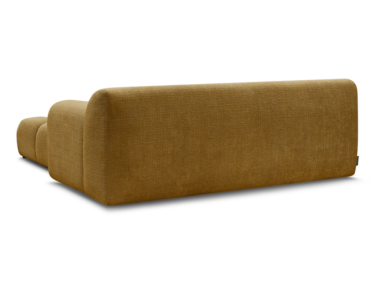Bobochic Melisse Sofa 2-Sitzer mit Pouf Strukturstoff Gelb