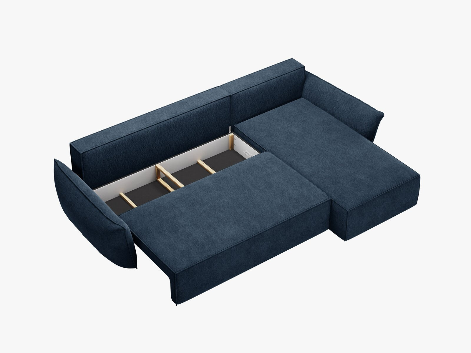 Micadoni Kaelle Ecksofa 4-Sitzer mit Schlaffunktion Rechts Chenille Over The Horizon Königsblau