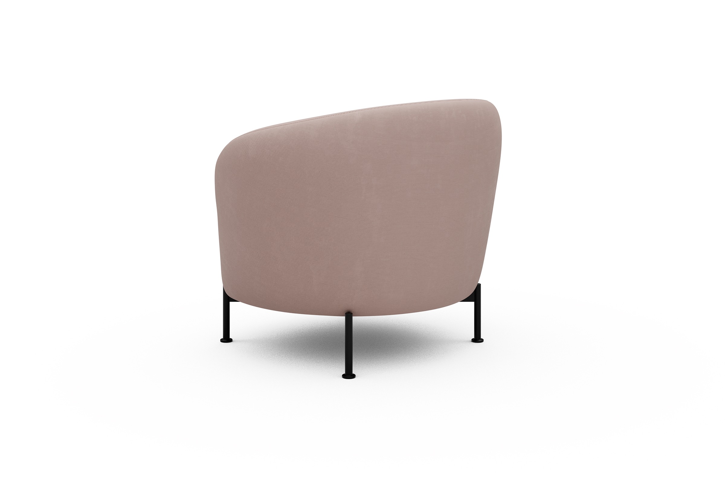 Sessel Ronda X-Metallgestell Schwarz Cordufine-Blush