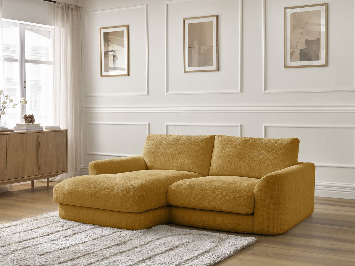 Bobochic Leonore Ecksofa Strukturstoff Gelb Ecke links