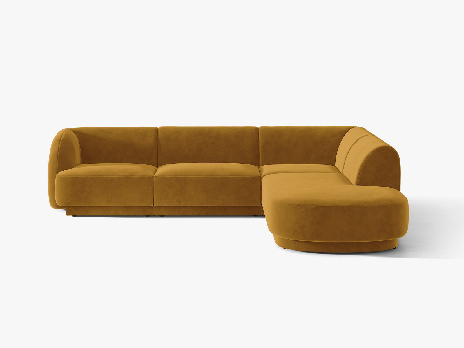 Micadoni Ecksofa Miley 6-Sitzer Rechts Samt Bluvel Gelb