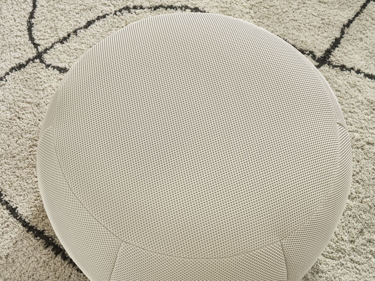 Bobochic Hayden Pouf, rund Mesh-Stoff Beige, 76 cm