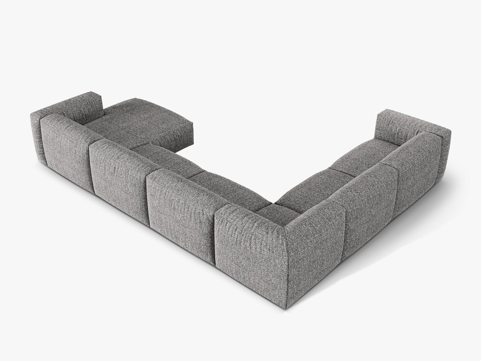 Micadoni modulares Ecksofa XL Martina 6-Sitzer Links Boucle Monet Graphit
