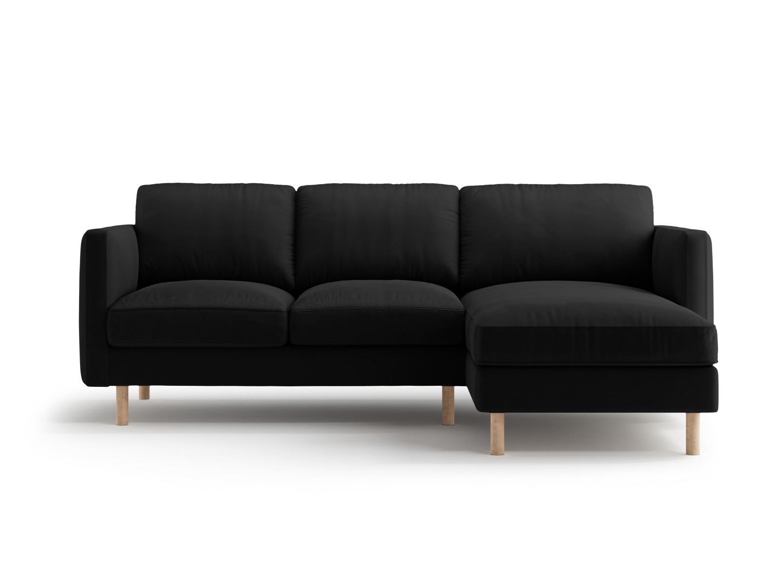 Micadoni Ecksofa Eden 3-Sitzer Rechts Samt Schwarz