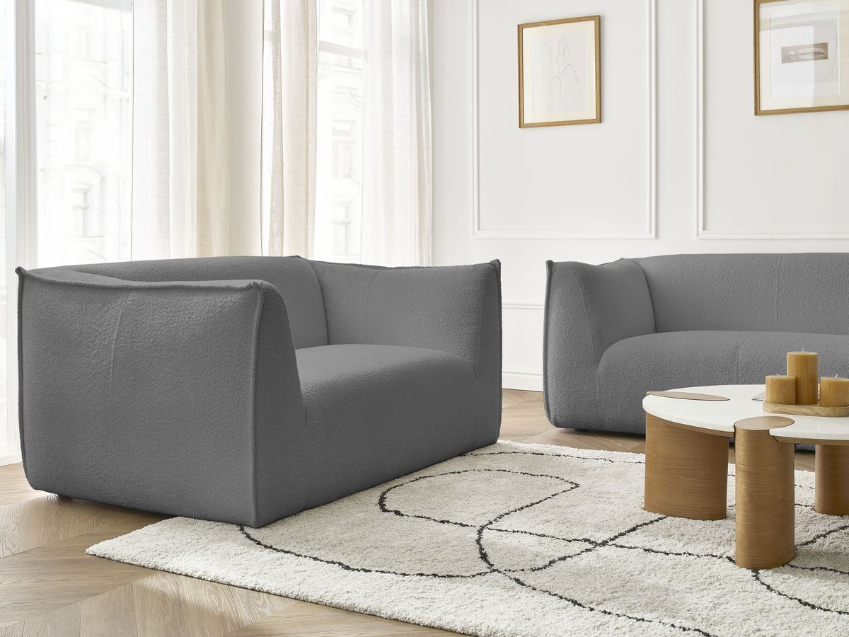 Bobochic Giorgia Sofa 5-Sitzer 412 × 100 cm Bouclé-Stoff Dunkelgrau