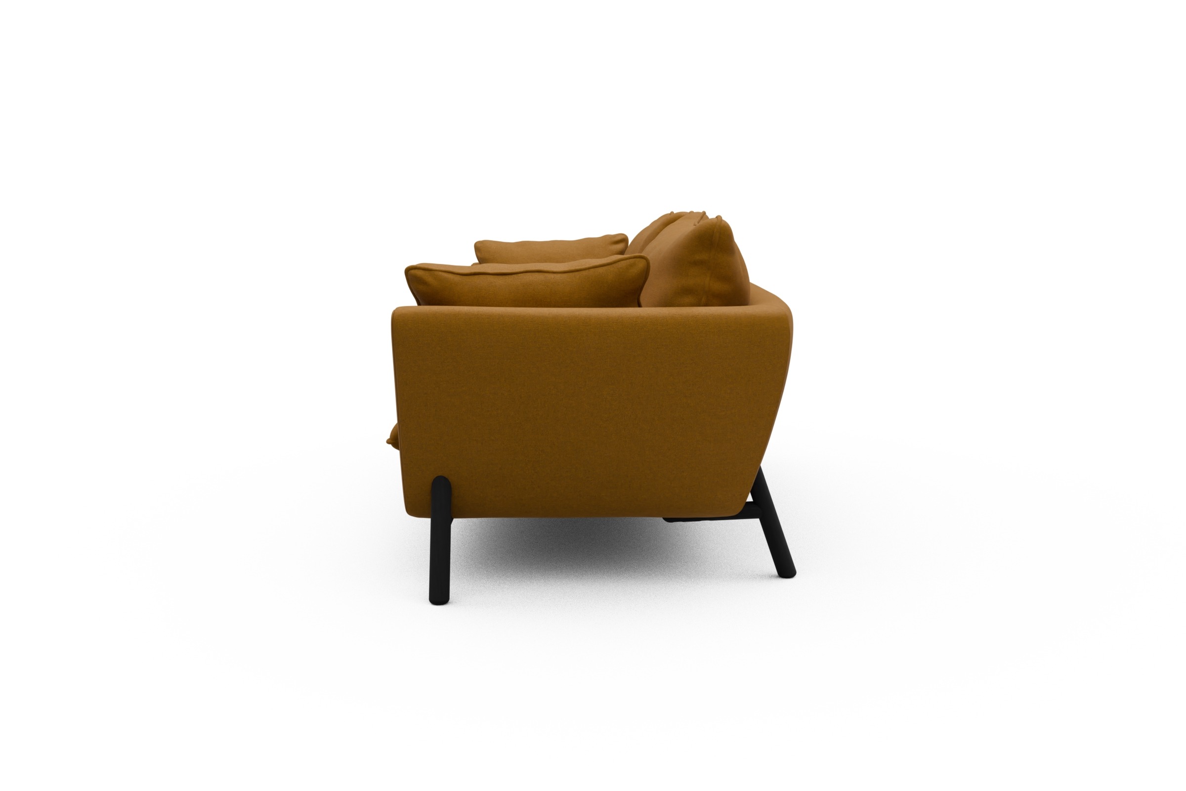 Sofa Emil PREMIUM 3-Sitzer Beinfarbe Eiche Schwarz Satya-Ocre