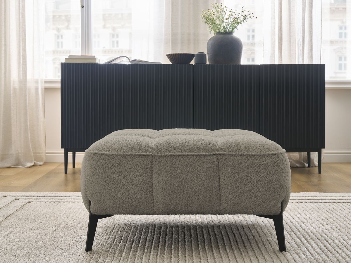 Bobochic Anis Pouf Bouclé-Stoff Taupe