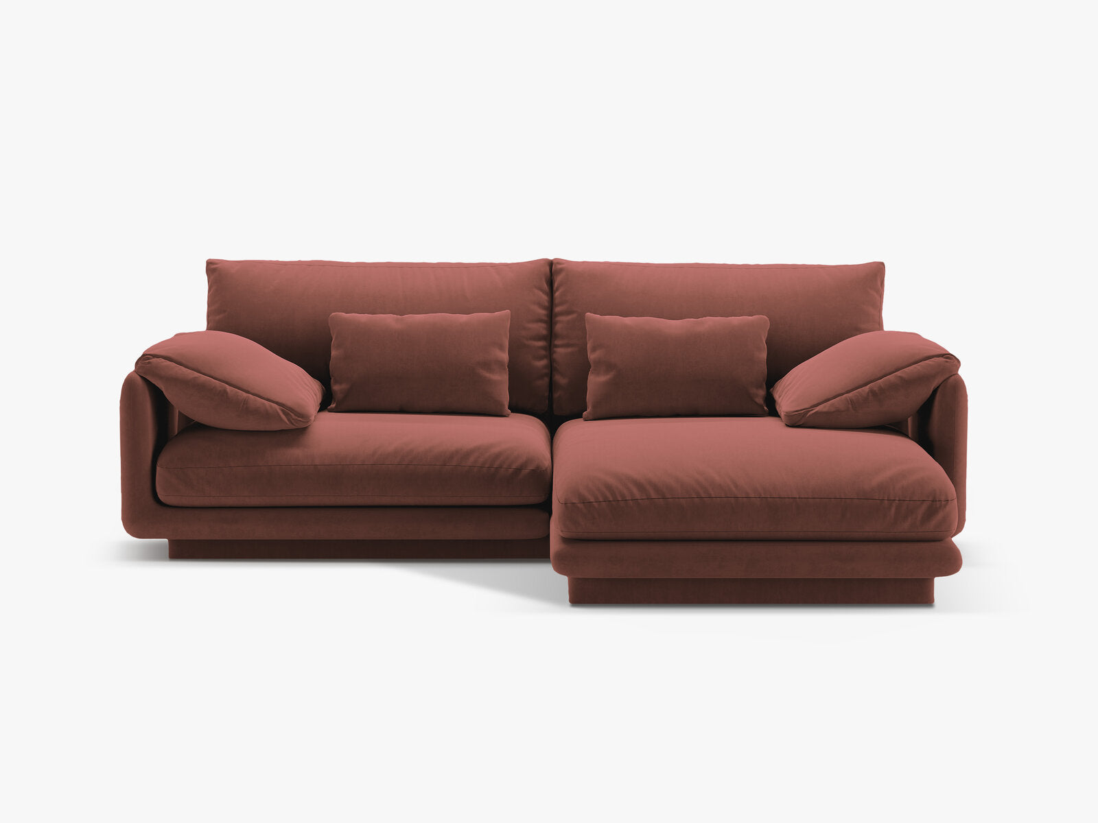 Micadoni Ecksofa Torino 3-Sitzer Rechts Samt Cuoio