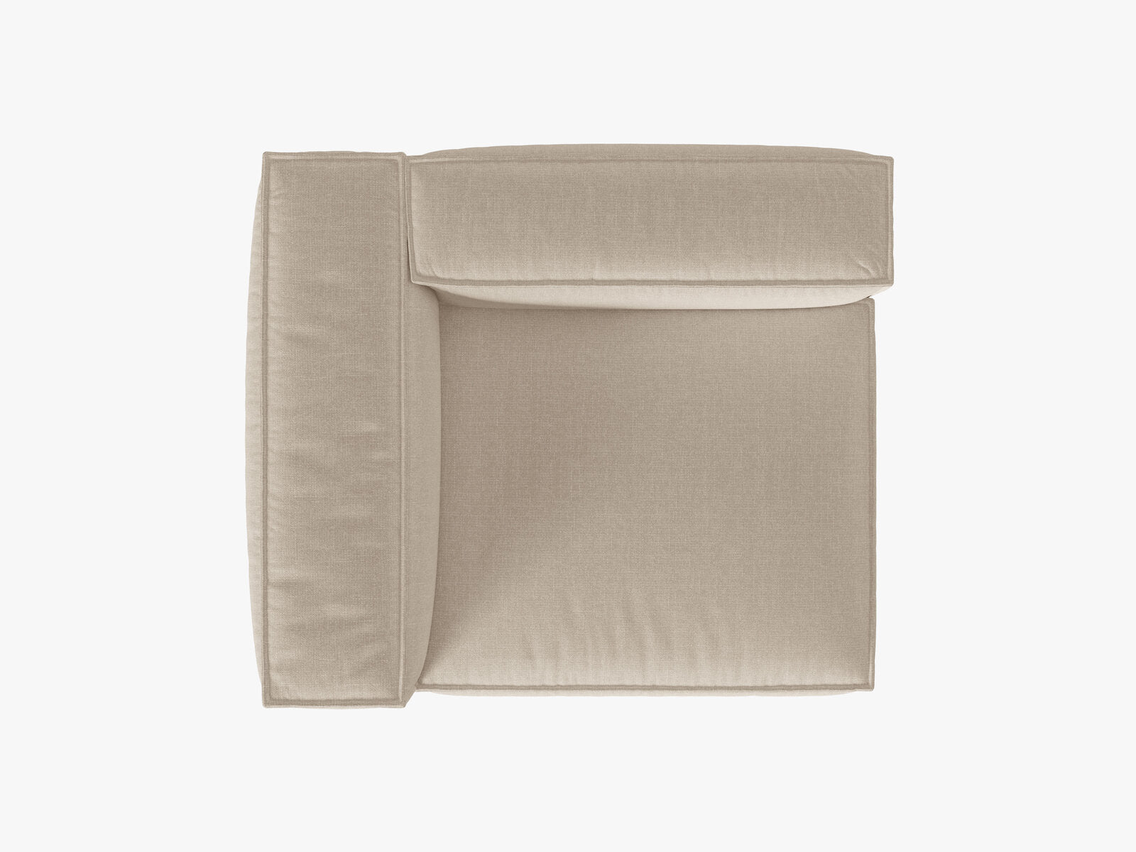 Micadoni Eckmodul Groß Nuria 1-Sitzer Links Strukturierter Stoff Beige