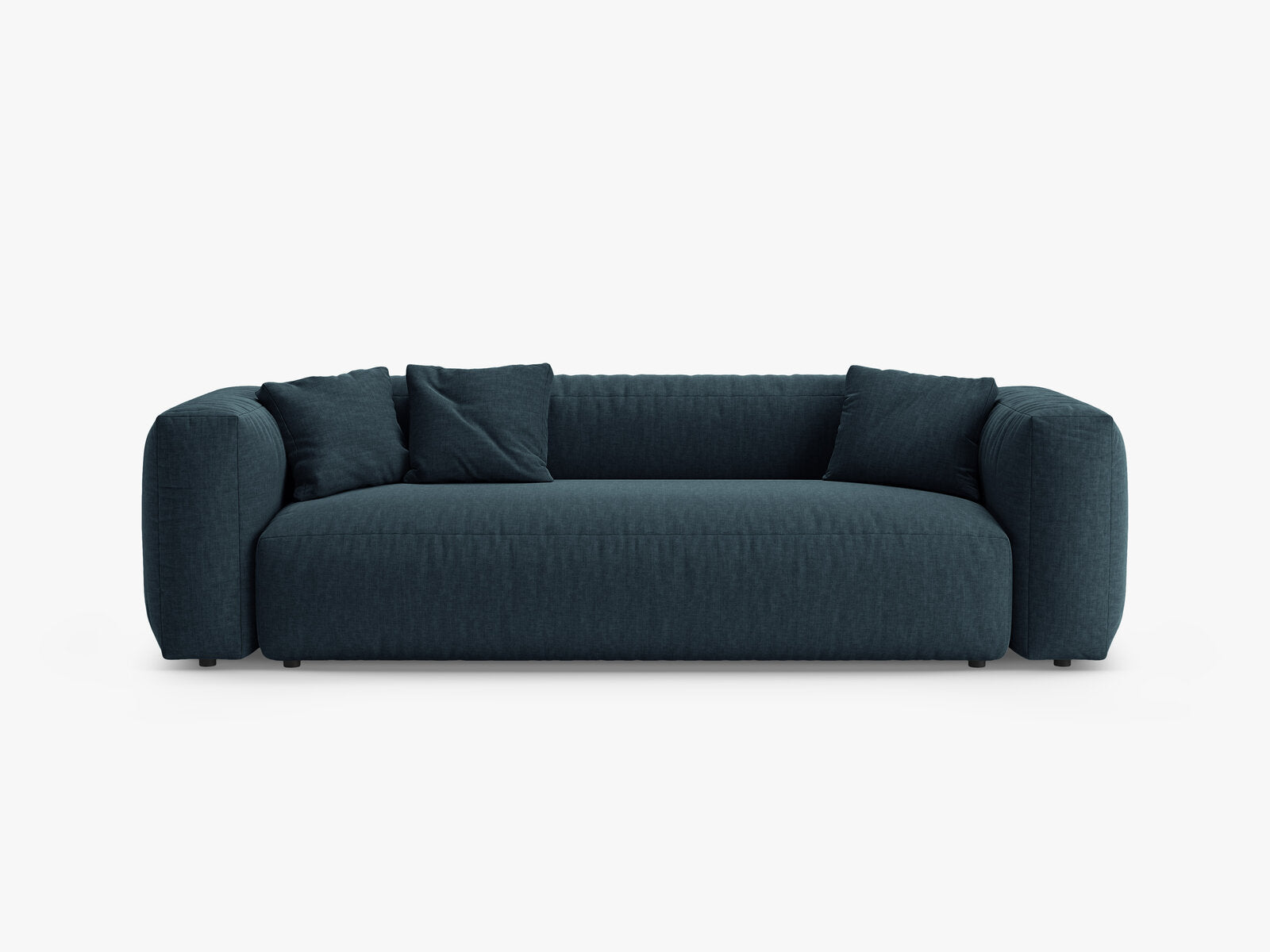 Micadoni Martina Schlafsofa 3-Sitzer Strukturierter Stoff Boston Jeansblau