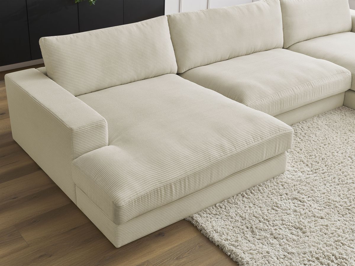 Bobochic Leonard Wohnlandschaft 404 × 159 cm Cordsamt Beige