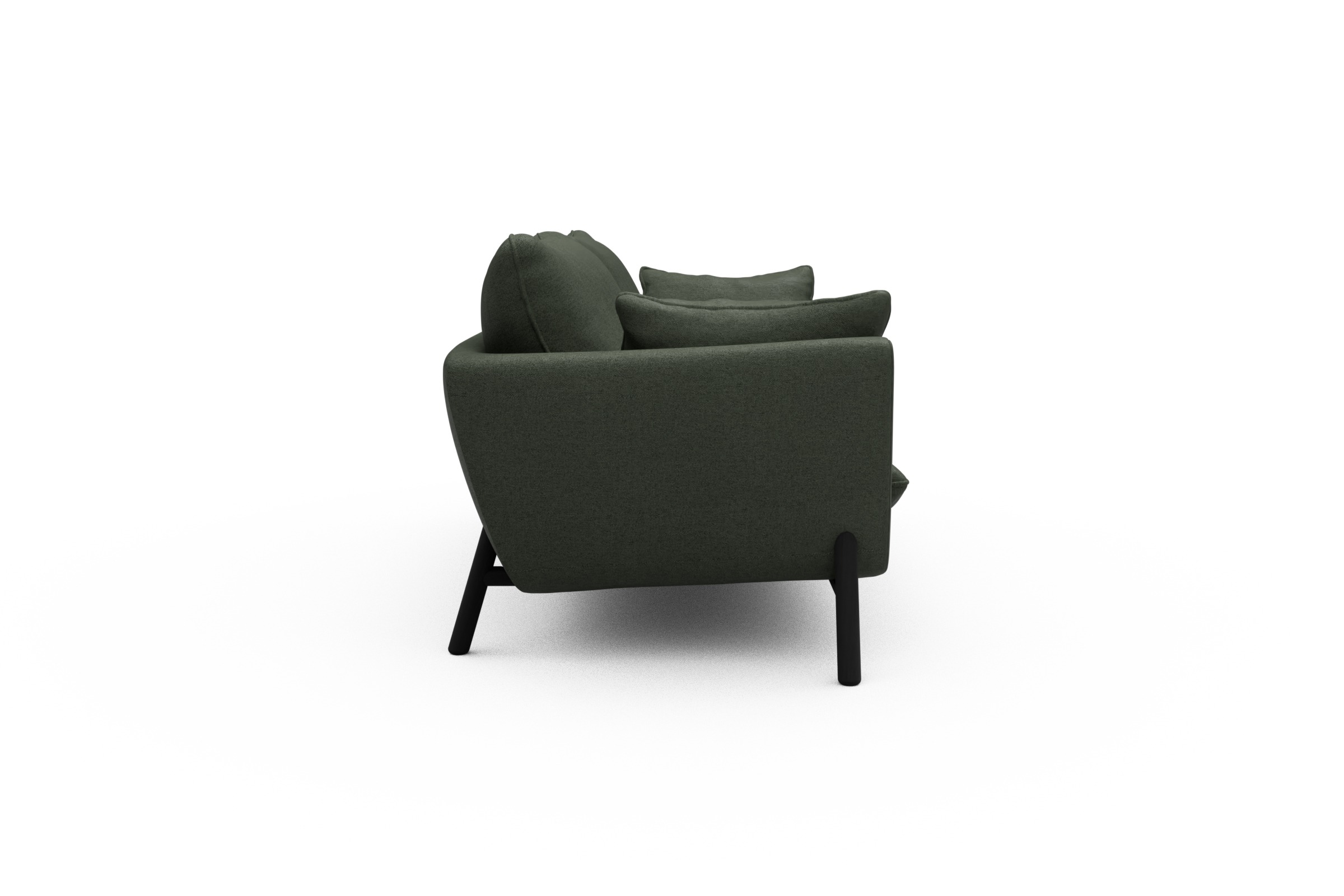 Sofa Emil 3-Sitzer Beinfarbe Eiche Schwarz Denari-Forest-Green
