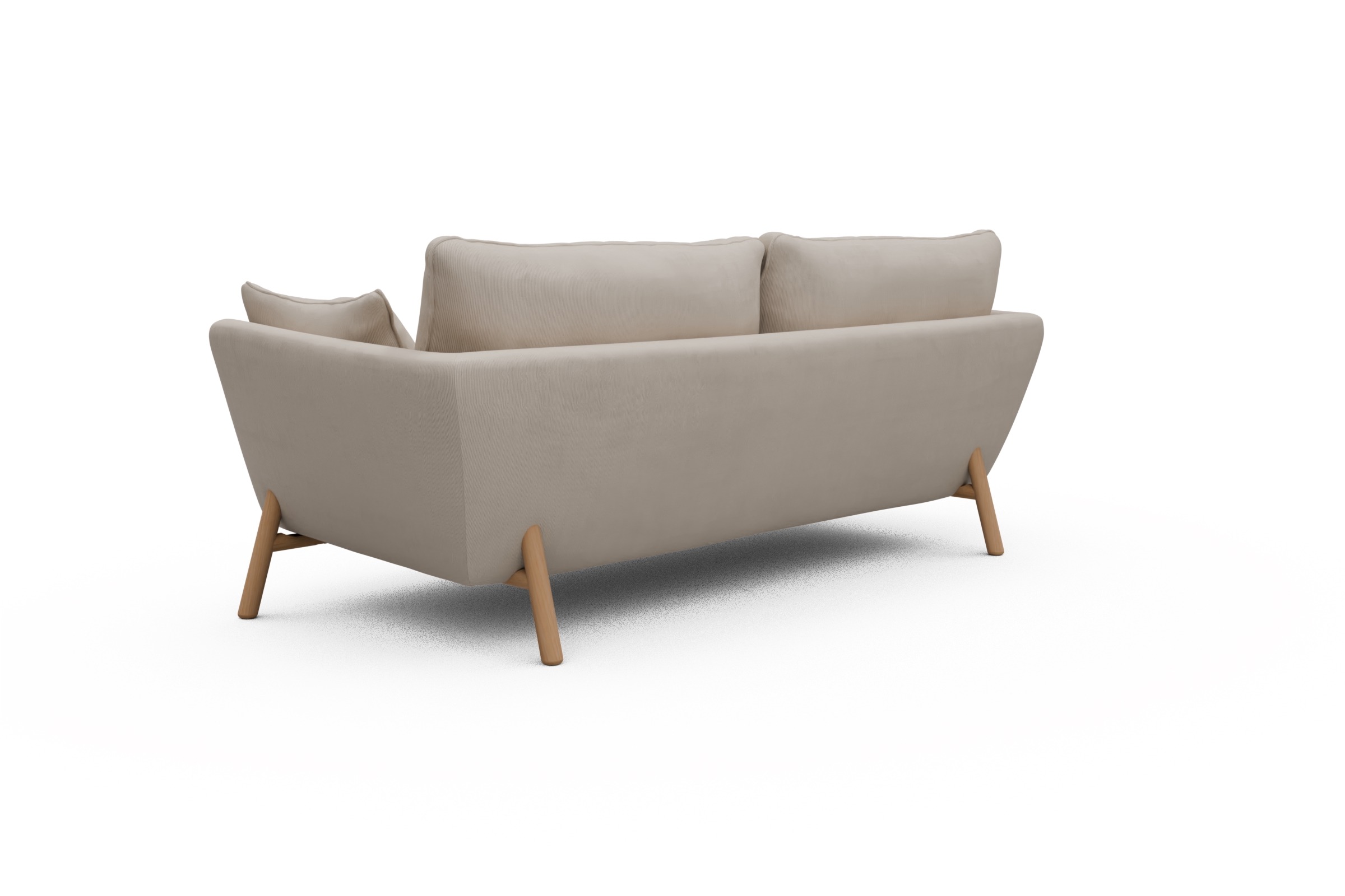 Sofa Emil 3-Sitzer Beinfarbe Eiche Natur Cordufine-Off-White