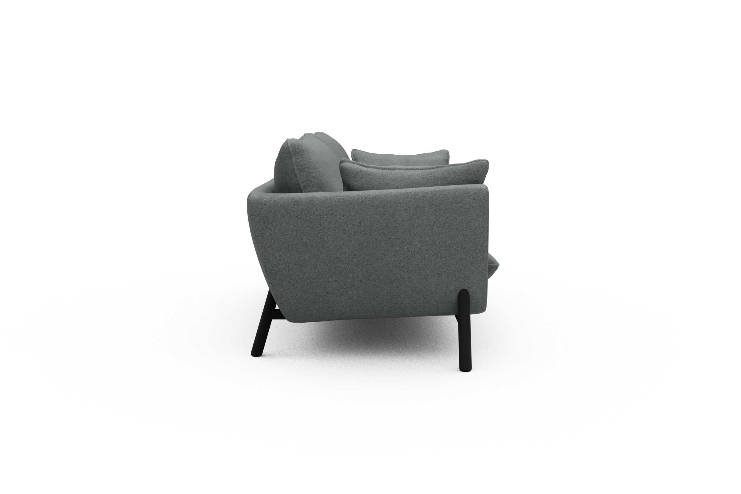 Sofa Emil 2-Sitzer Beinfarbe Eiche Schwarz Denari-Soft-Grey