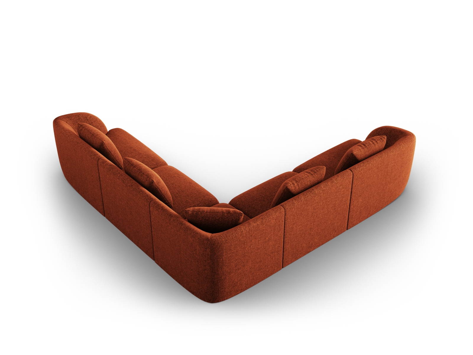 Cosmopolitan Design Wendbares Ecksofa Tulum 5-Sitzer Chenille Eden Ziegel