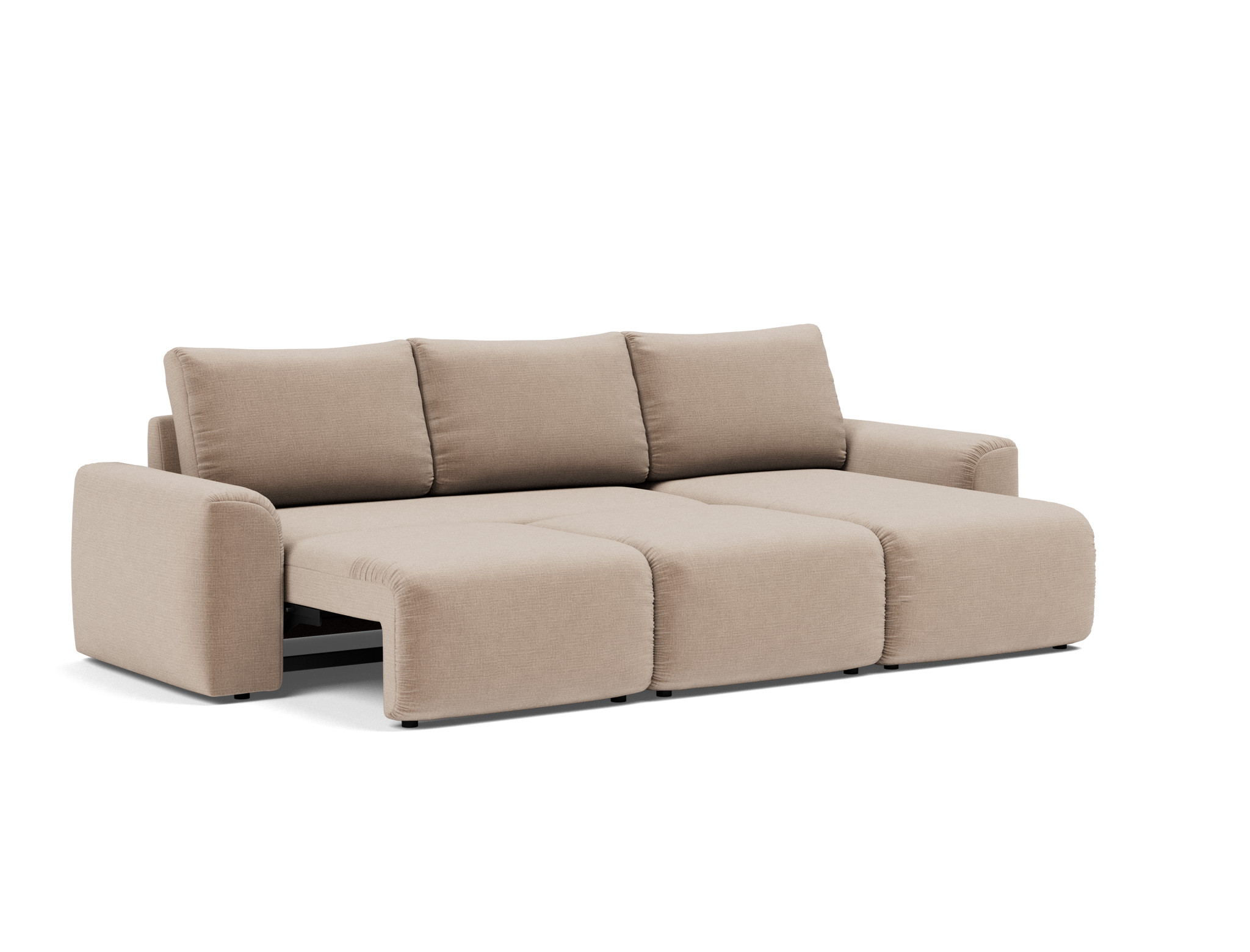 Schlafsofa Norum mit Chaiselongue und Chunky-Armlehnen Chenille Esina 417-Mocha