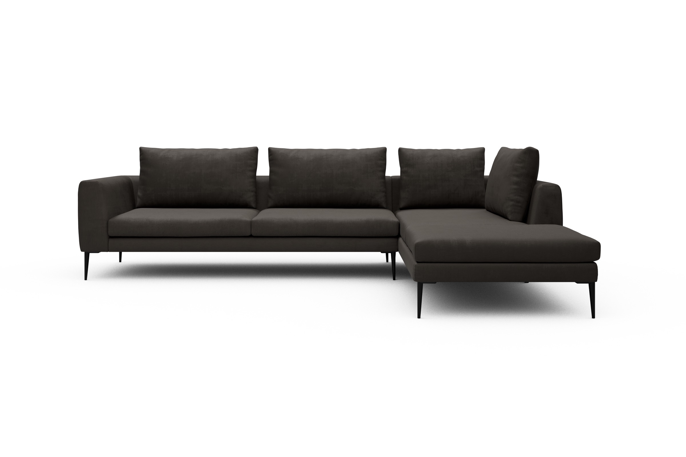 Skandi Home Ecksofa Paul Relax-Ecke links mit 3-Sitzer Cordufine-Taupe moebelfaktor