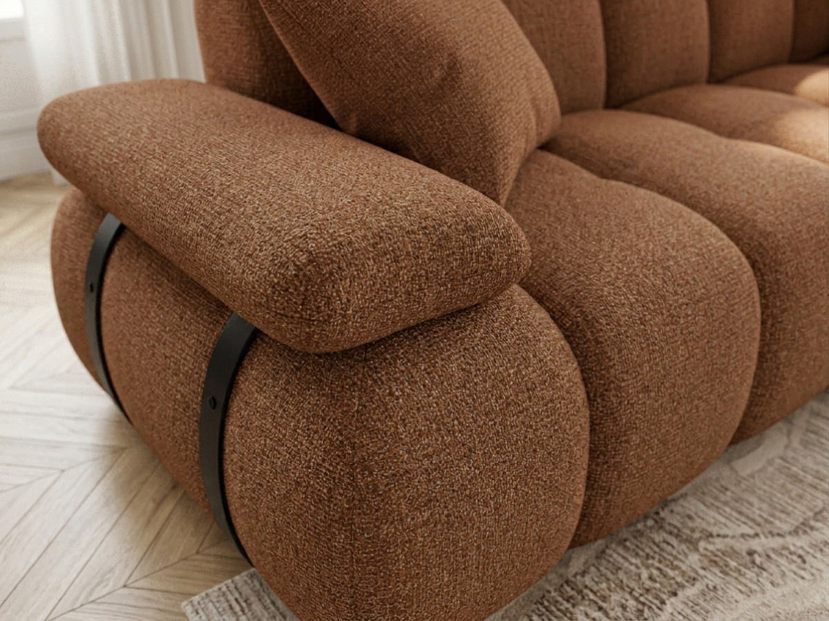 Bobochic Rivoli Sofa 4-Sitzer Melange-Stoff Orange