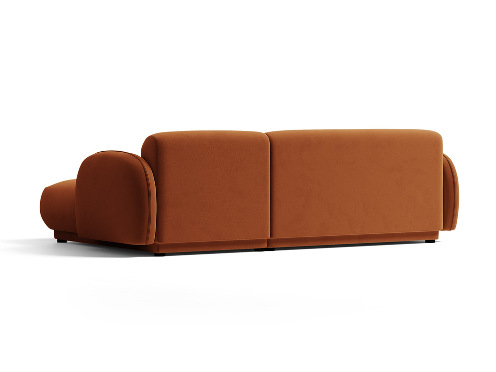 Cosmopolitan Design Ecksofa Bilbao 3-Sitzer Samt Casino Terrakotta Rechts