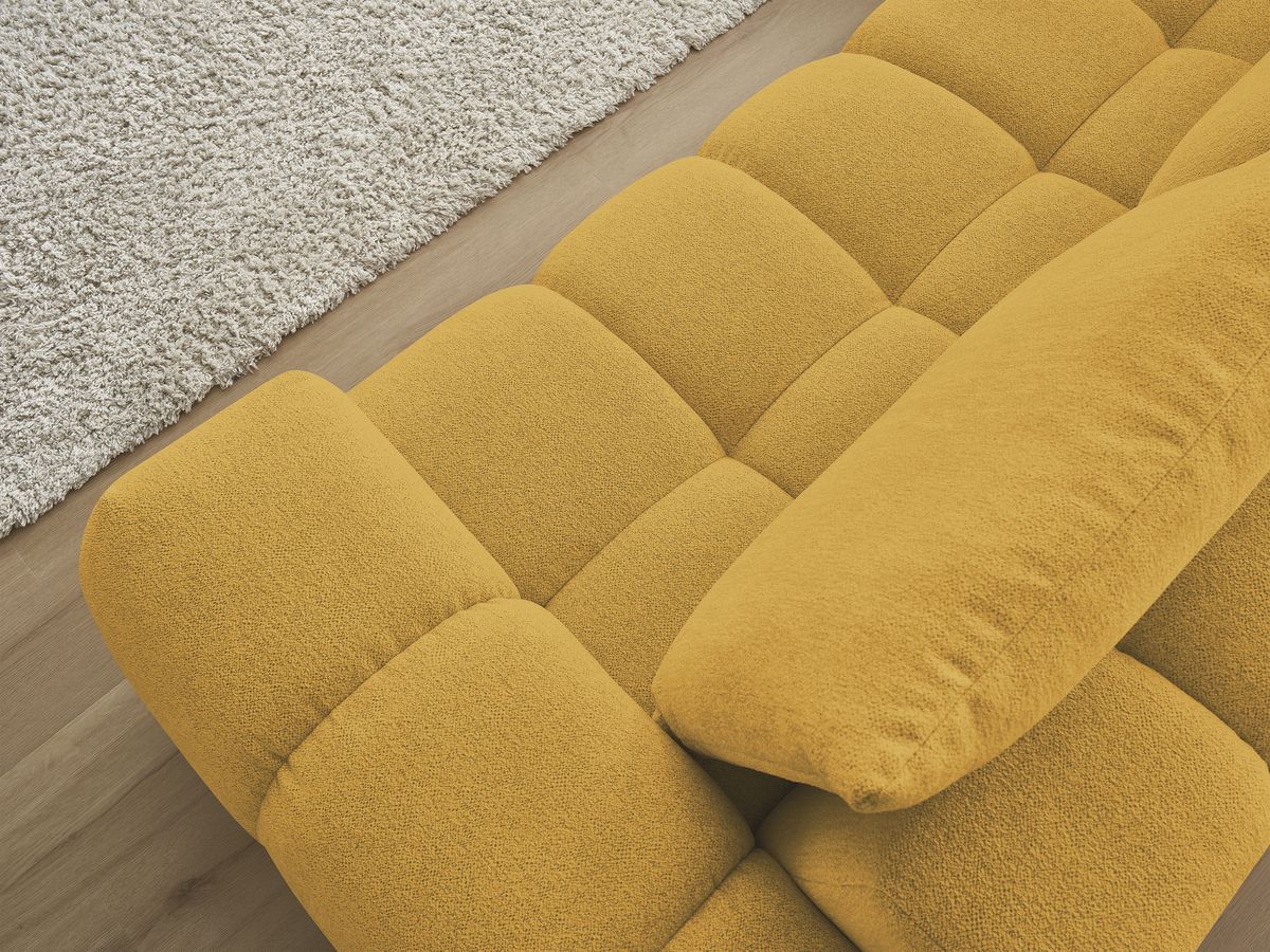 Bobochic Everest Ecksofa, 4 Kissen Melange-Stoff Gelb Ecke links