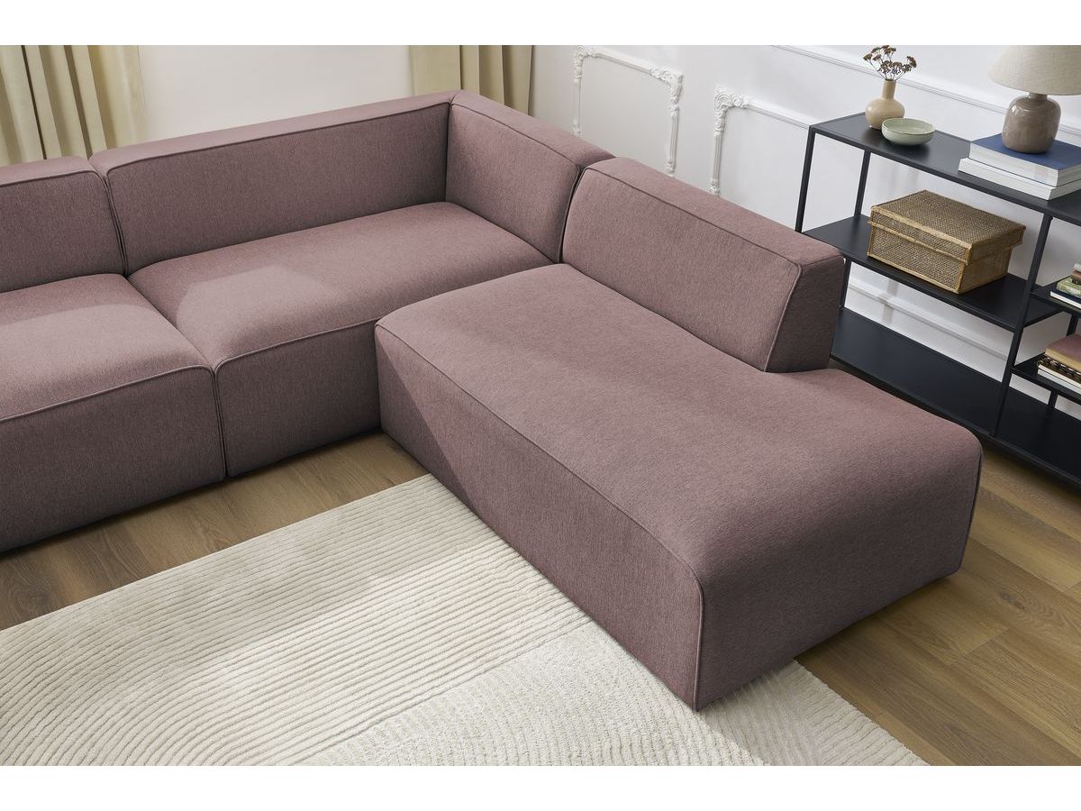 Bobochic Megeve Wohnlandschaft Melange-Stoff Rosa Ecke links