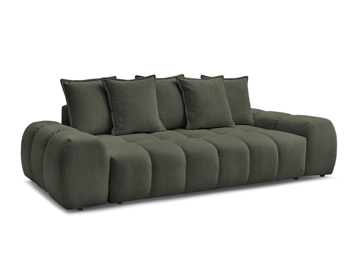 Bobochic Everest Sofa 3-Sitzer, 5 Kissen Melange-Stoff Grün