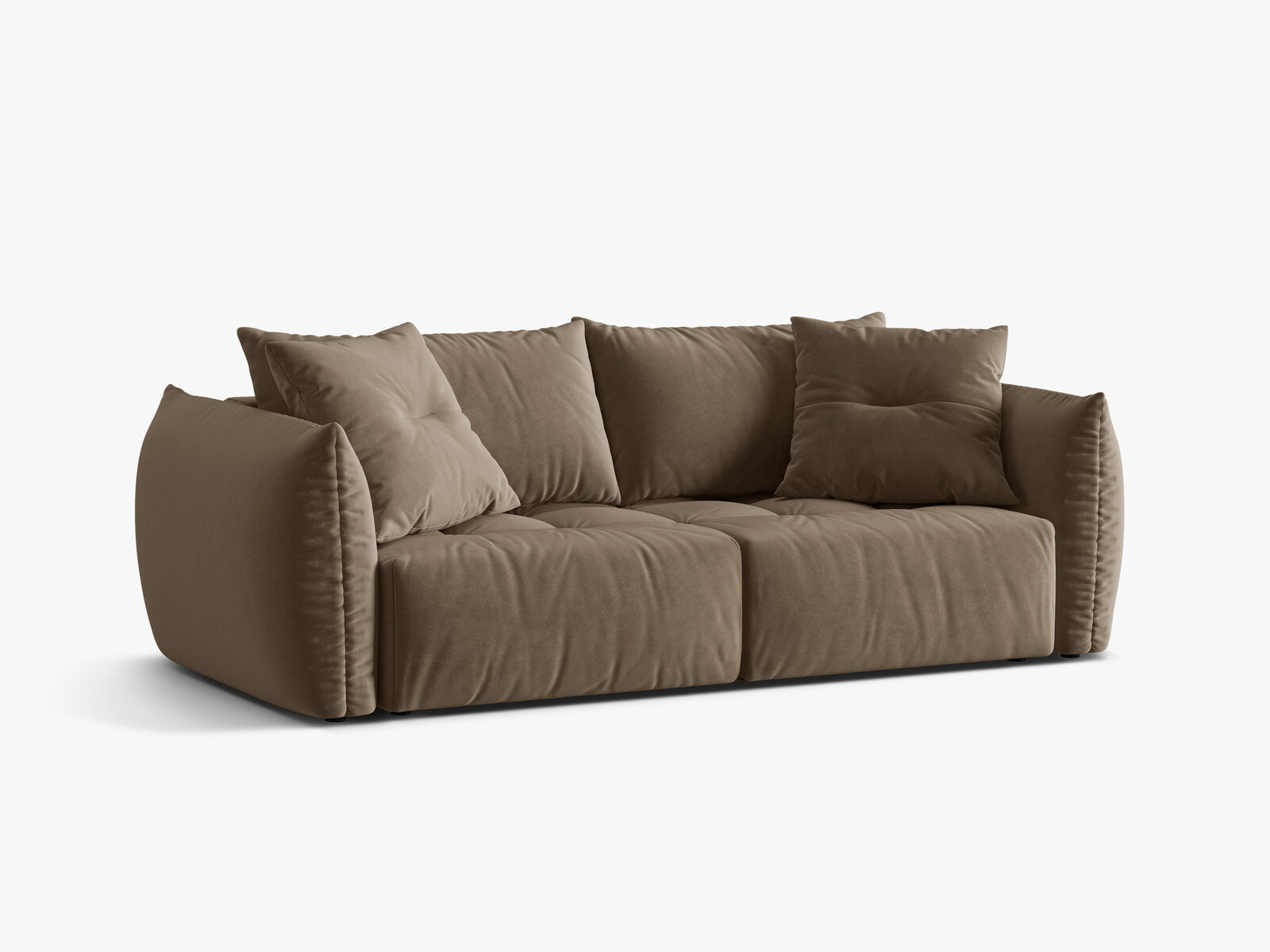 Micadoni Bloom Schlafsofa 3-Sitzer mit Bettkasten Samt Casino Hellbraun