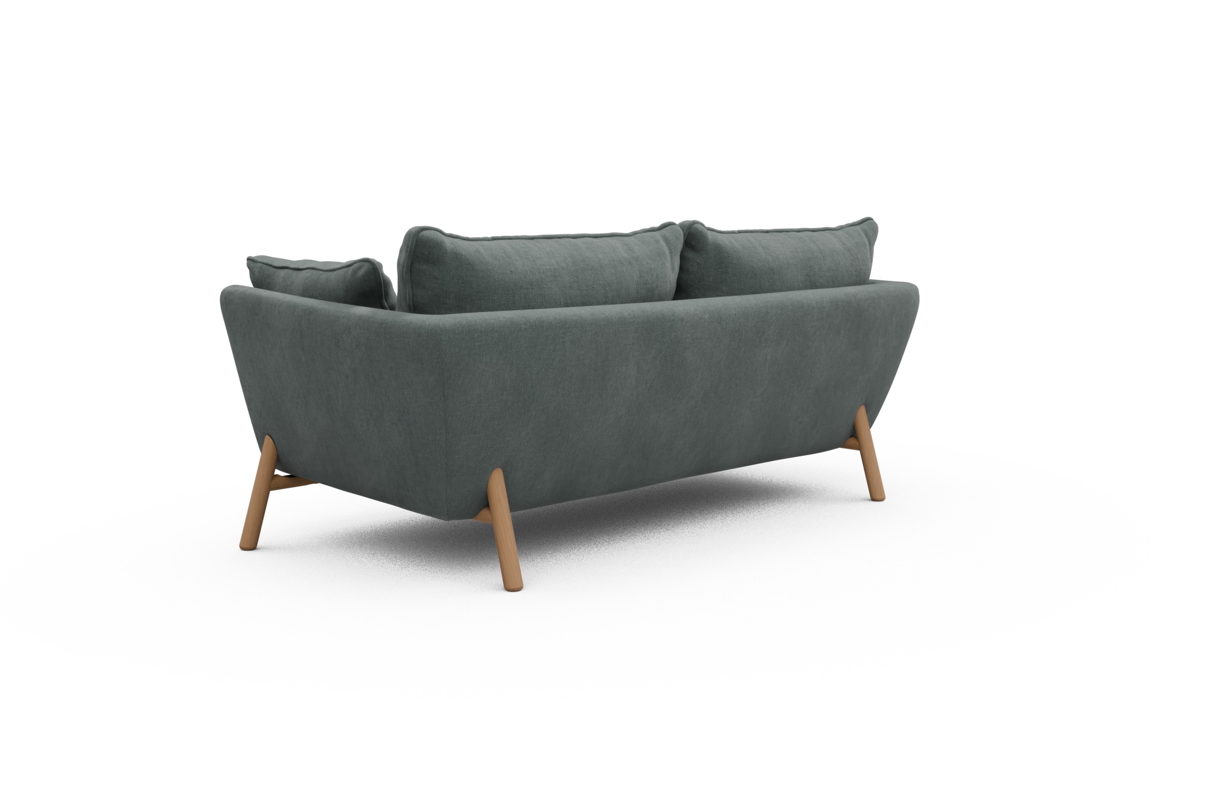 Sofa Emil PREMIUM 2-Sitzer Beinfarbe Eiche Natur Smooth-Silver-Grey
