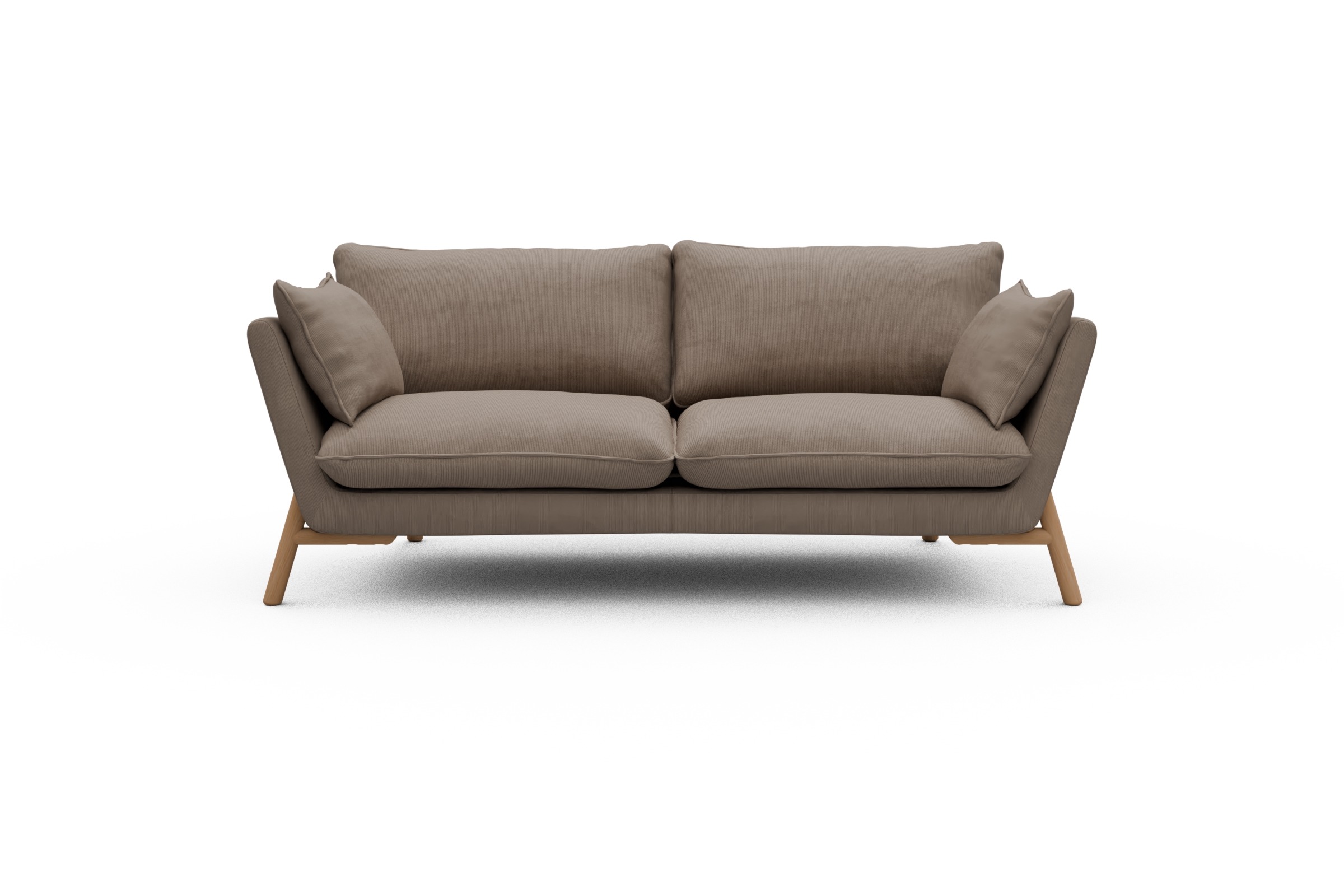 Skandi Home Sofa Emil 2-Sitzer Beinfarbe Eiche Natur Cordufine-Beige moebelfaktor