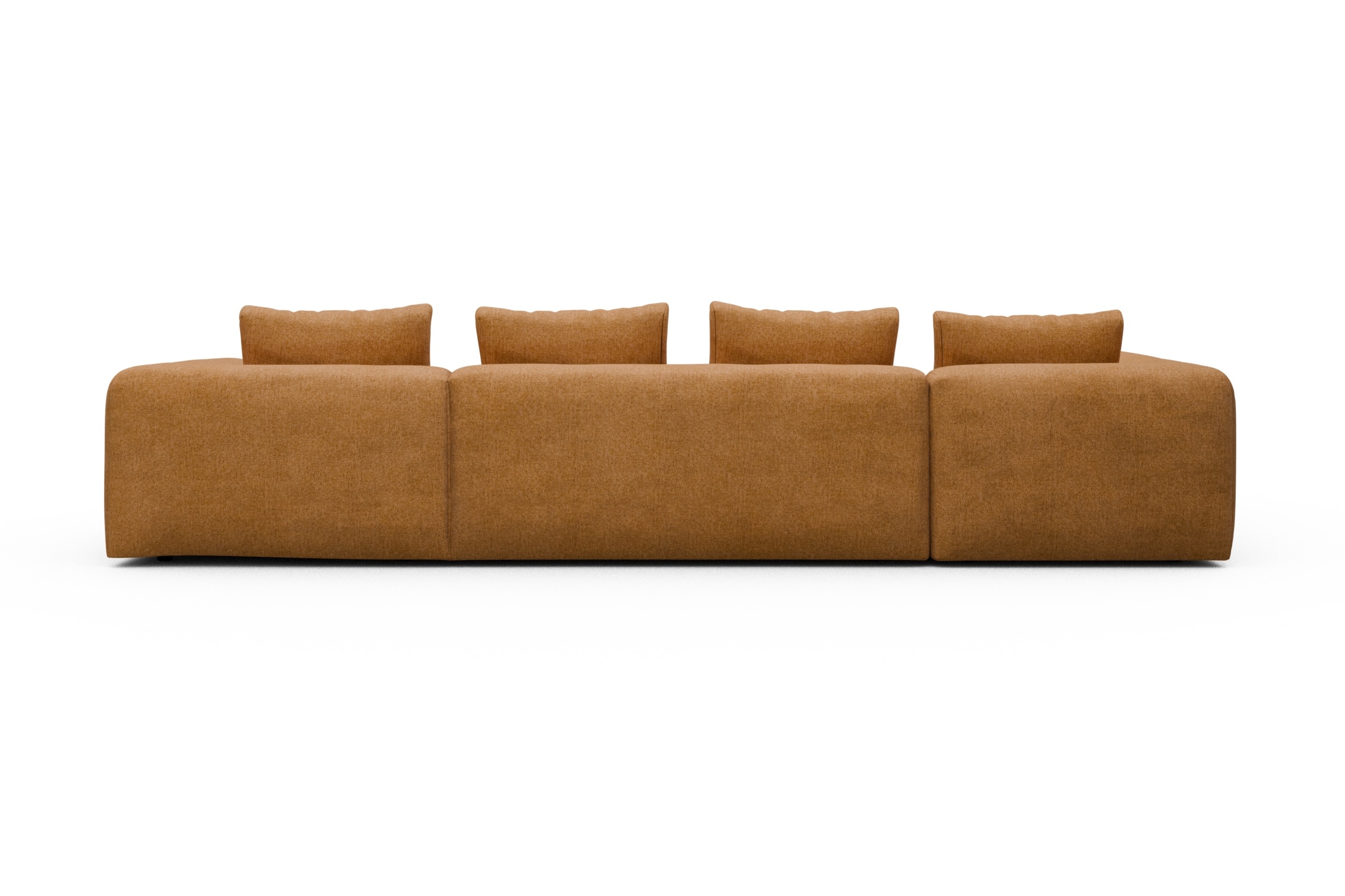 Wohnlandschaft Fred Chaiselongue rechts mit 2-Sitzer und lange Armlehne links Casone-Warm-Yellow
