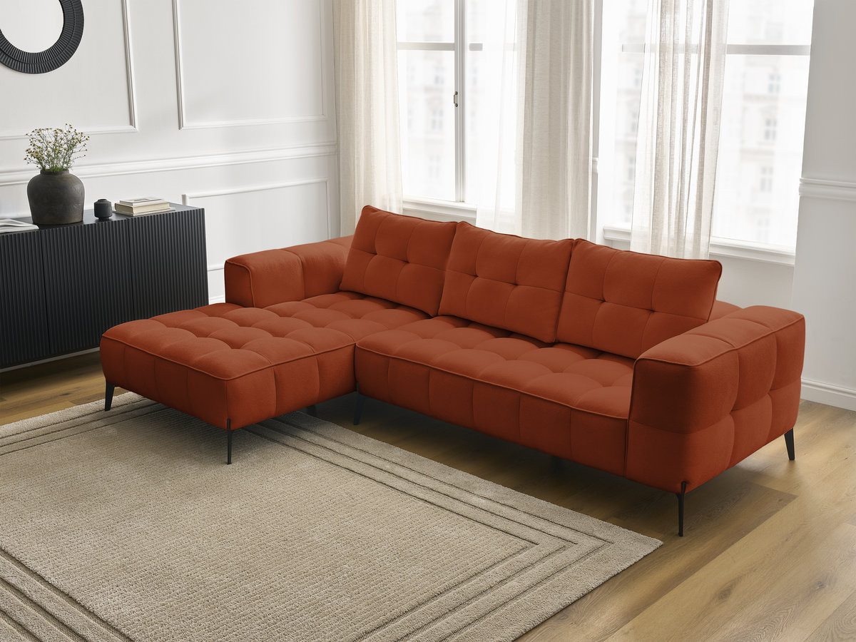 Bobochic Anis Ecksofa Strukturstoff Orange Ecke links