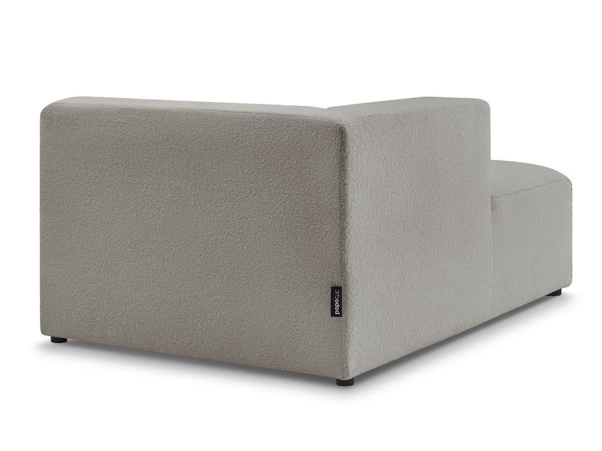 Bobochic Megeve Méridienne-Modul Bouclé-Stoff Hellgrau Ecke links